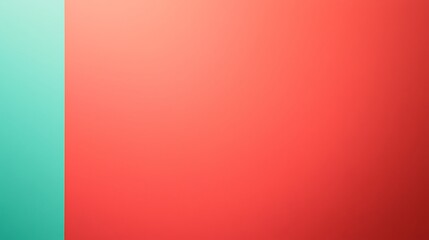 Obraz premium Minimalist image with a teal vertical strip on the left and a large coral-red background on the right.