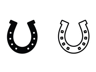  Pair of Simple Horseshoe Icons for Luck and Good Fortune
