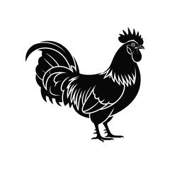 Fototapeta premium Simple black chicken silhouette vector art