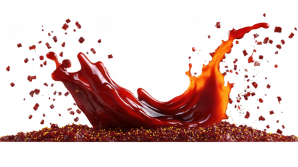 Captivating chili chamoy splash PNG transparent background for design