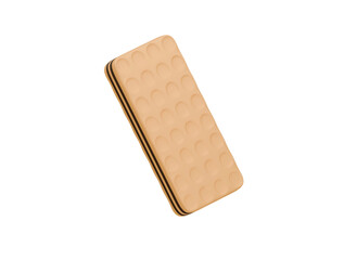 chocolate waffle icon 3d illustration render