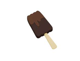 chocolate ice cream icon 3d illustration render