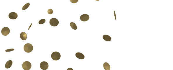 Golden Rainfall: Astonishing 3D Illustration of Golden Confetti Shower