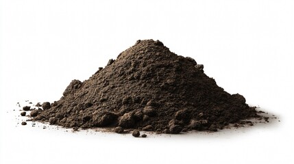 Professional Soil Pile Isolated on White Background - High-Quality Image for Projects