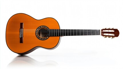 Beautiful Spanish Acoustic Guitar Isolated on White Background for Music Enthusiasts