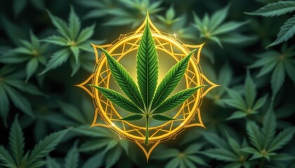 Cultivating cannabis a lush green landscape of nature's healing plant in a vibrant environment