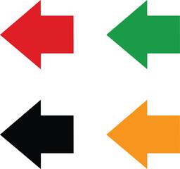 left arrow on white background. left arrow set.