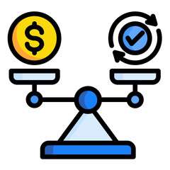 Budget Vs Actual  Icon Element For Design	