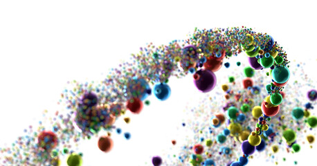 Multicolor confetti abstract background with a lot of falling pieces, isolated on a white background.