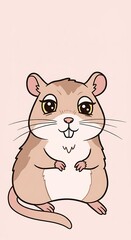 Charming cartoon hamster with a sweet smile