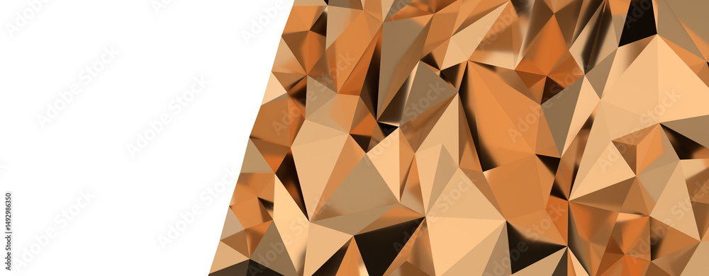 Poster abstract gold polygon background on texture
