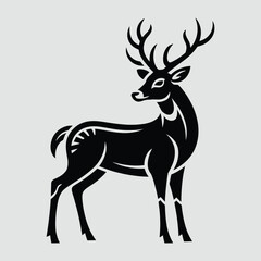 Black deer silhouette vector design illustration

