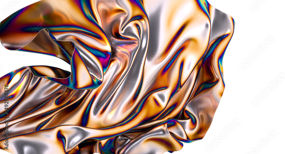 Aufkleber A vibrant abstract swirl of iridescent fabric The colors are flowing and dynamic