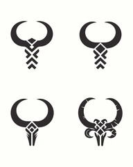 Geometric Bull Skull Designs 