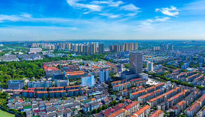 Fototapeta premium Pinghu City, Jiaxing, Zhejiang Province, China