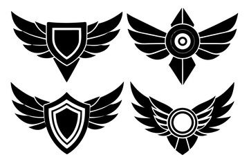 Obraz premium Tribal eagle wings vector illustration with heart and feather elements