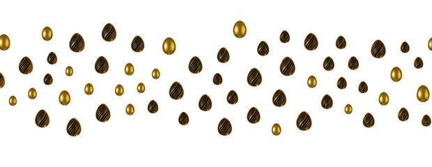 Pile of golden eggs. 3d render illustration.