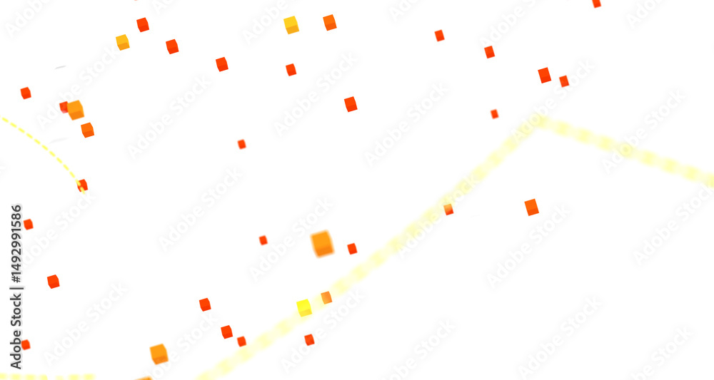 Poster Falling cyber particles. Big data stream. 3d