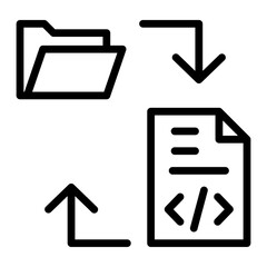File Transfer Vector Line Icon Design