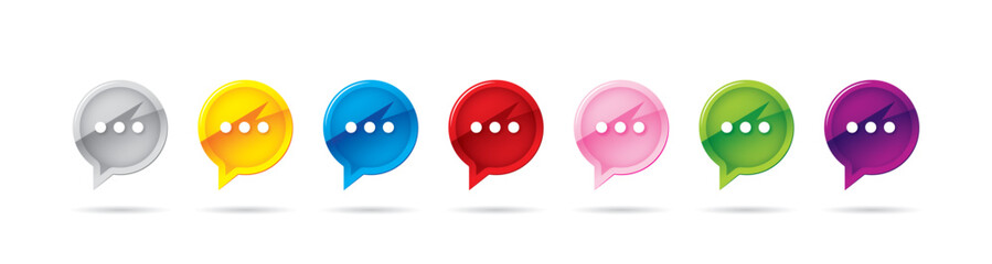 Chat icon. Set of talk bubble speech icons. Message icon. Original vector illustration in vintage style.
