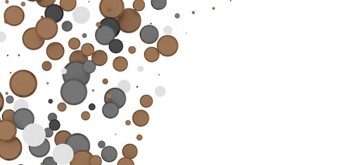 Multicolored paper confetti on transparent background. Realistic confetti flying. Colorful scattered items to holiday decorations.