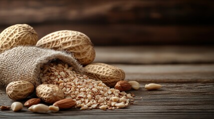 Roasted peanuts, almond, and peanut butter