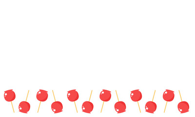 りんご飴 イラスト フレーム 夏祭り 食べ物