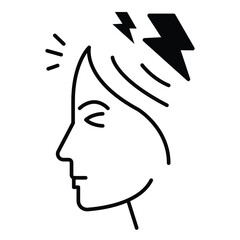 Vector Icon of Person Suffering Headache Pain