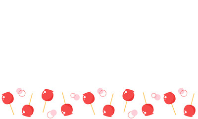 りんご飴 イラスト フレーム 夏祭り 食べ物