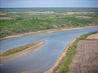 River with a green forest on the banks