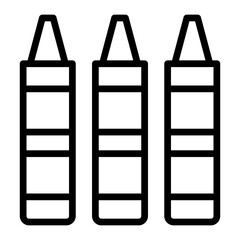 Crayons Vector Line Icon Design