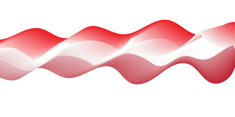 Fototapeta premium Create an abstract digital art piece featuring smooth, flowing waveforms in shades of red and white, resembling a fluid ribbon or soundwave across a white background.Emphasize soft gradients and depth