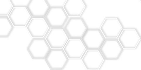  geometric pattern featuring gray and white hexagons with 3d  effect , and clean white background. modern and minimalist design