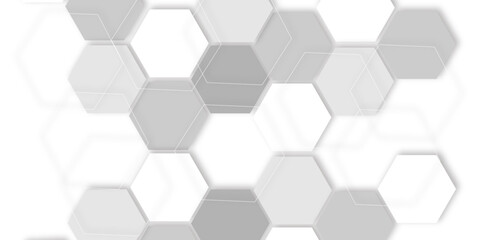  geometric pattern featuring gray and white hexagons with 3d  effect , and clean white background. modern and minimalist design