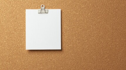 A blank poster pinned to a corkboard in a classroom.