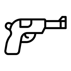 Gun Vector Line Icon Design