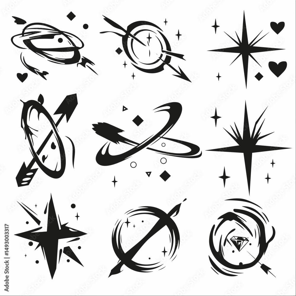 Fototapete abstract vector elements: a collection of unique vector elements designed for creative projects and 