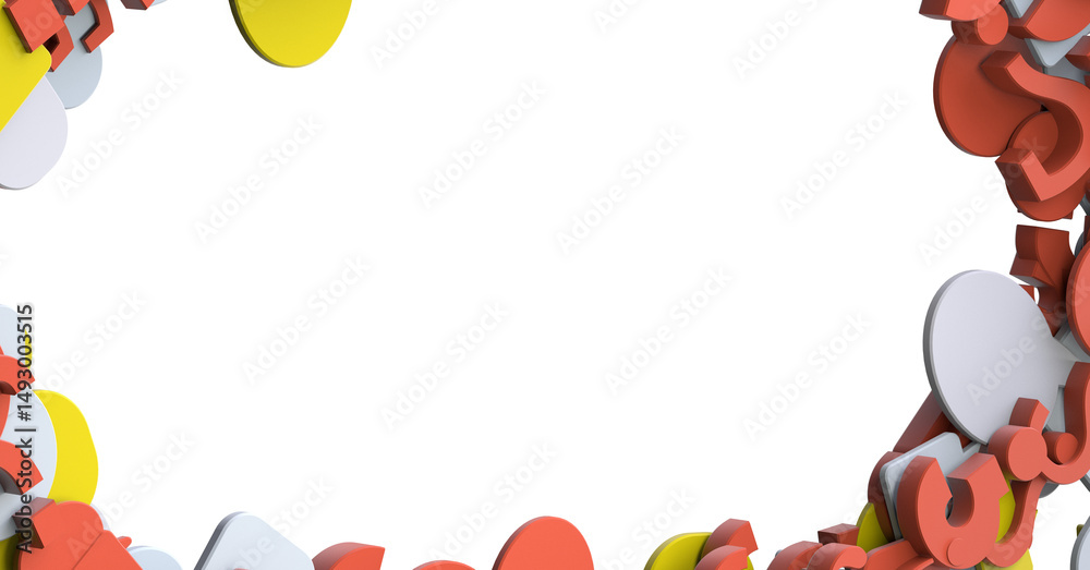 Poster 3D rendering flying email icon and web flying