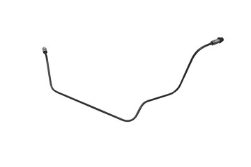 car brake pipe isolated, metal brake pipe on a white background, the tube in which the brake fluid flows