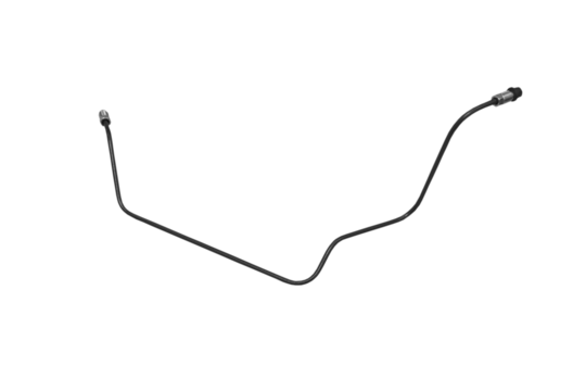car brake pipe isolated, metal brake pipe on a white background, the tube in which the brake fluid flows