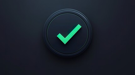 Check Symbol in Circle green tick in a solid circle, bold design, centered, modern icon style