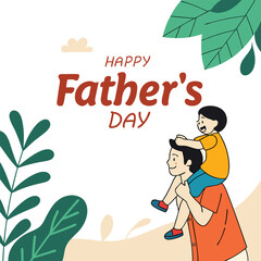 Happy Father's Day A heartwarming illustration of a father and son