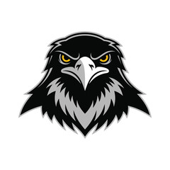 Black hawk head silhouette vector design illustration

