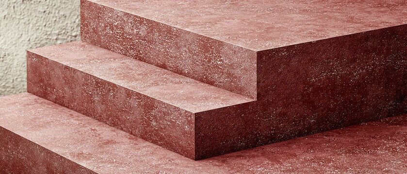 Dimensional terracotta steps for abstract architectural composition concept