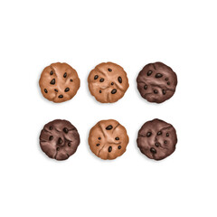 chocolate chip cookies isolated hand drawn illustration. Simple and attractive design, perfect as kitchen decor or a gift.