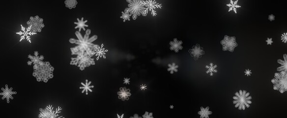 Enchanting Snowfall: Spectacular 3D Illustration Showcasing Falling Holiday Snowflakes