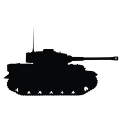 Fototapeta premium The Powerful Silhouette of a Tank Generative AI