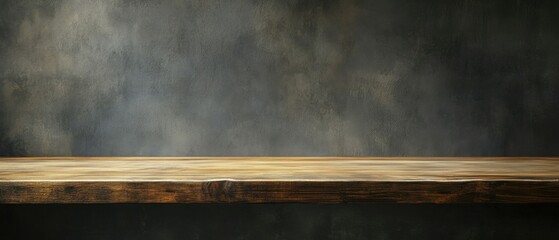 Ideal for showcasing modern kitchen products an empty kitchen counter with a wooden table top creates a versatile setting with a soft focus backdrop offering ample copy space image
