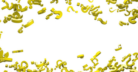 question marks on a plane, original