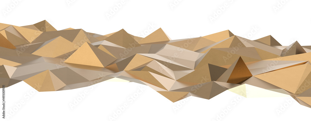 Aufkleber gold polygon background 3d rendering